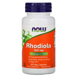 Now Foods, Родиола, 500 мг, 60 растительных капсул