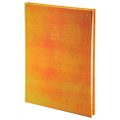 Записная книжка А5 96л. IRIDESCENT Оранжевый переливающийся, экокожа, твердая обложка, комбинированн