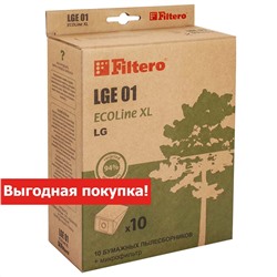 Мешки-пылесборники Filtero LGE 01 ECOLine XL, 10 шт + микрофильтр, бумажные