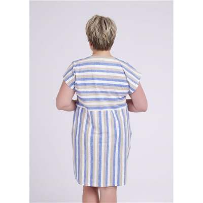 Платье женское для дома CLE LDR24-1101/1у молочный/т.голубой