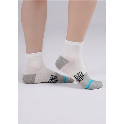 Носки детские для мальчика CLE С1473 16-18,18-20 белый/меланж серый