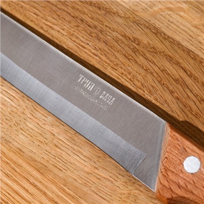 Нож кухонный «Ретро», для мяса, лезвие 16 см, с деревянной ручкой, цвет бежевый