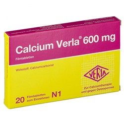 Calcium (Кальциум) Verla 600 mg Filmtabletten 20 шт