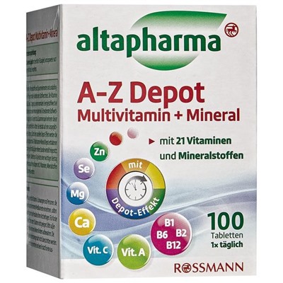 altapharma A-Z Depot Multivitamin + Mineral Витаминно-Минеральный комплекс в таблетках с витаминами и минералами 100 шт.