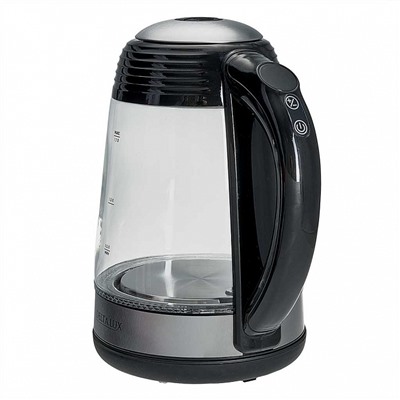 Чайник электрический 2200 Вт, 1,7 л DELTA LUX DE-1009 черный, функция установки температур с LED-индикацией разными цветами, поддержание температуры