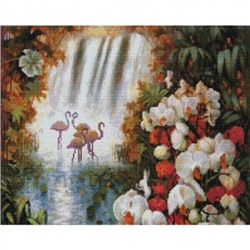 Алмазная мозаика 40х50см Райский сад (холст, подрамник, 53цв)