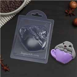 Форма для шоколада и конфет пластиковая «Кролик в чашке», 7,5×8,8×2 см, цвет прозрачный