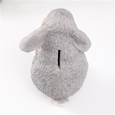 Копилка  "Кролик №4 Серый" dысота 17,5 см, ширина 11,5 см, длина 11,5 см.