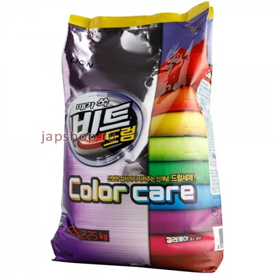 Комплект: 609339 CJ Lion Beat Drum Color Стиральный порошок для цветного белья автомат (мягкая упаковка), 2250 гр.х4шт.