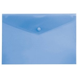 Папка-конверт с кнопкой 2шт А4, до 100 листов, синяя, 0,15 мм,  2021