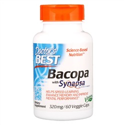 Doctor's Best, Бакопа с Synapsa, 320 мг, 60 растительных капсул