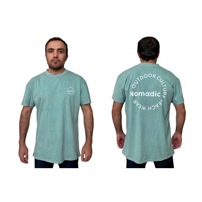 Мужская футболка Nomadic с коротким рукавом – кэжуал на каждый день в модном цвете морской волны №265