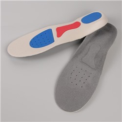 Стельки для обуви, спортивные, универсальные, амортизирующие, дышащие, 41-46 р-р, пара, цвет серый