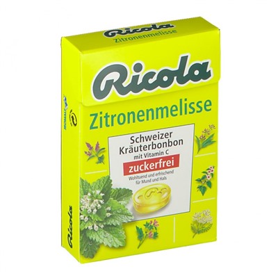 Ricola (Рикола) Schweizer Krauterbonbons Box Zitronenmelisse ohne Zucker 50 г