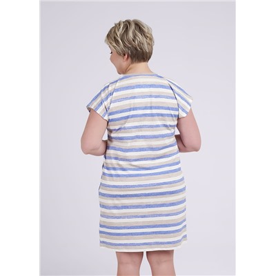 Платье женское для дома CLE LDR24-1101у молочный/т.голубой