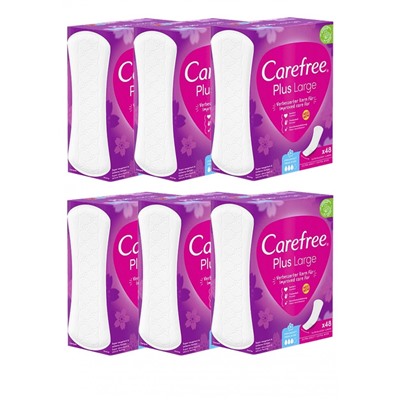 Carefree Slipeinlage Plus Large mit Frischeduf, Прокладки ежедневные Large Plus Fresh с ароматом свежести, 48 шт, 6 упаковок (288 шт)