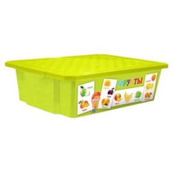 Детский ящик для хранения игрушек "X-BOX" "Обучайка" Овощи-фрукты 30л