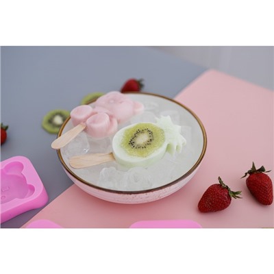 Форма силиконовая для мороженого Доляна «Ананас», 14×7,5×2,5 см, цвет розовый