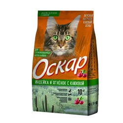 Оскар корм сухой для стерилизованных котов и кошек Индейка/Ягненок с клюквой 10кг 201001229