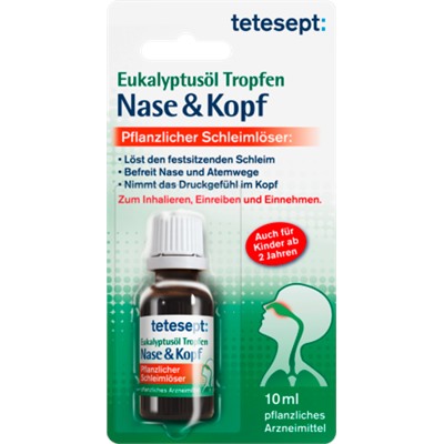 tetesept эвкалиптовое масло  Tropfen Nase + Kopf, 10 мл