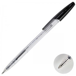 Ручка шариковая автоматическая чёрная 1,0мм R-301 Matic, рифленый держатель, прозрачный корпус,  2шт
