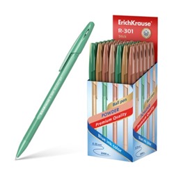 Ручка шариковая синяя 0,7мм R-301 Powder Stick, 3шт, шестигранная, рифленый держатель, корпус пудровых цв