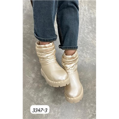 Fashion 3347-3AZ Полусапожки женские золото нейлон+иск кожа, подклад нат шерсть