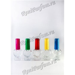 RENI Сердечко, 10 мл., стекло + микс пластик микроспрей (желтый, красный, зеленый, синий, цикломен)