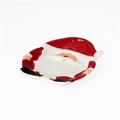 Блюдо керамическое Доляна «Дедушка Мороз», 19,5×17×2,5 см