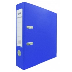 Папка-регистратор А4 75мм ПВХ синяя, металлическая окантовка
