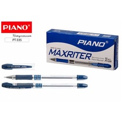 Ручка шариковая синяя 0,5мм Maxriter, резиновый держатель, игольчатый пишущий узел, чернила на масля