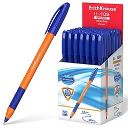 Ручка шариковая синяя 1,0мм U-109 Orange Stick&Grip Ultra Glide Technology, треугольная, рифленый де