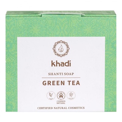 Khadi Naturkosmetik Shanti Soap Green Tea 100g  Мыло Шанти Зеленый чай 100г