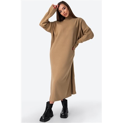 Женское удлиненное платье-свитер в рубчик Happy Fox
