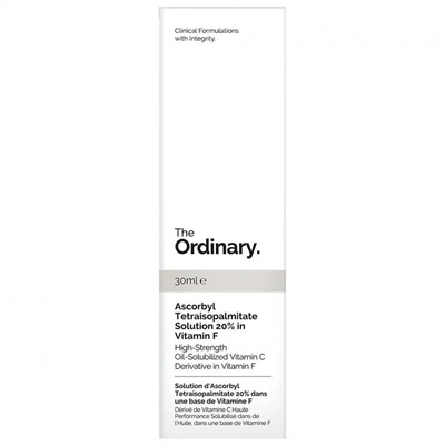 The Ordinary Ascorbyl Tetraisopalmitate Solution 20% in Vitamin F  Раствор аскорбилтетраизопальмитата 20% в витамине F