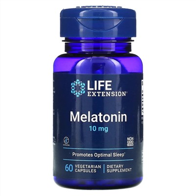 Лайф Экстэншн, Мелатонин, 10 мг, 60 вегетарианских капсул