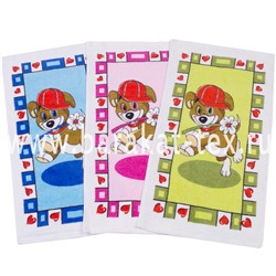 Полотенце махровое Собачка в кепке, набивной рисунок, 34х76, арт. 17C-1, цвет: разноцветные