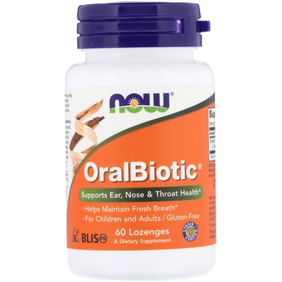 Now Foods, OralBiotic, 60 пастилок