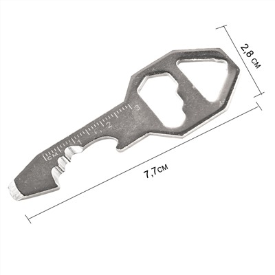 Брелок-мультиинструмент 8-в-1 (серебристый) - Инструмент изготовлен из очень прочной инструментальной стали с высоким сопротивлением к коррозии. Отличный вариант в качестве альтернативы большому набору инструментов для повседневного ношения №26