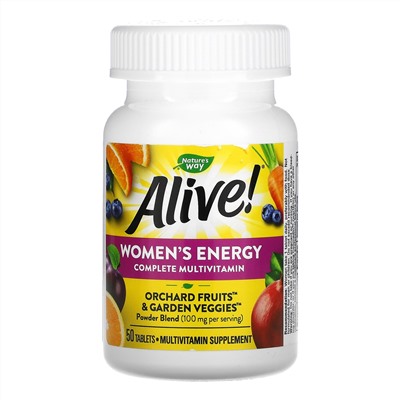 Nature's Way, Alive! полноценный мультивитаминный энергетический комплекс для женщин, 50 таблеток