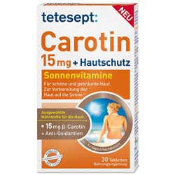 tetesept (тетесепт) Carotin 15 mg + Hautschutz 30 шт