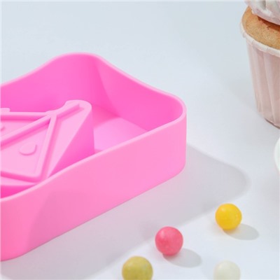 Форма силиконовая для мороженого Доляна «Арбузная долька», 14×7,5×2,5 см, цвет розовый