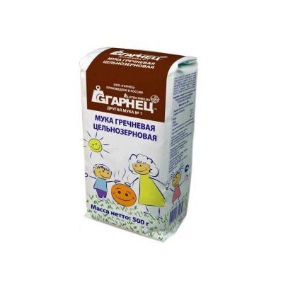 Мука гречневая цельнозерновая без глютена (Гарнец), 500 г