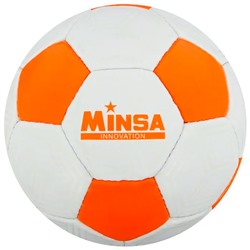 Мяч футбол MINSA размер 5, вес 415 гр, 32 панели, PU, ручная сшивка, камера латекс   5187092 в Краснодаре