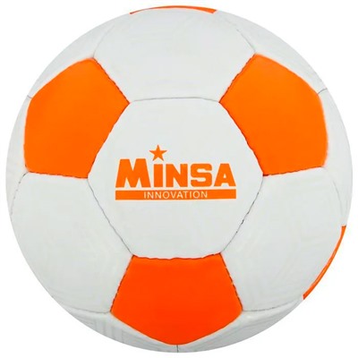 Мяч футбол MINSA размер 5, вес 415 гр, 32 панели, PU, ручная сшивка, камера латекс   5187092 в Краснодаре
