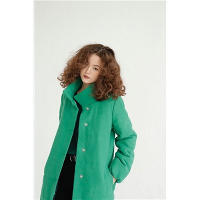 8207 Пальто стёганое Premium Аlpolux зелёное
