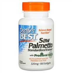 Doctor's Best, Saw Palmetto, Standardized Extract, 320 mg, 180 Softgels