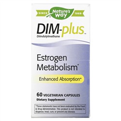 Nature's Way, DIM-Plus, Метаболизм эстрогенов, 60 вегетарианских капсул