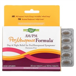 Nature's Way, PeriMenopause Formula, препарат в период пременопаузы, для использования утром и вечером, 60 таблеток
