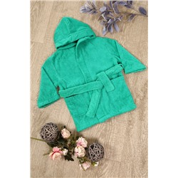 Халат детский махровый "Элит" с капюшоном, цвет: 603-Ярко-зеленый, р. 98/104